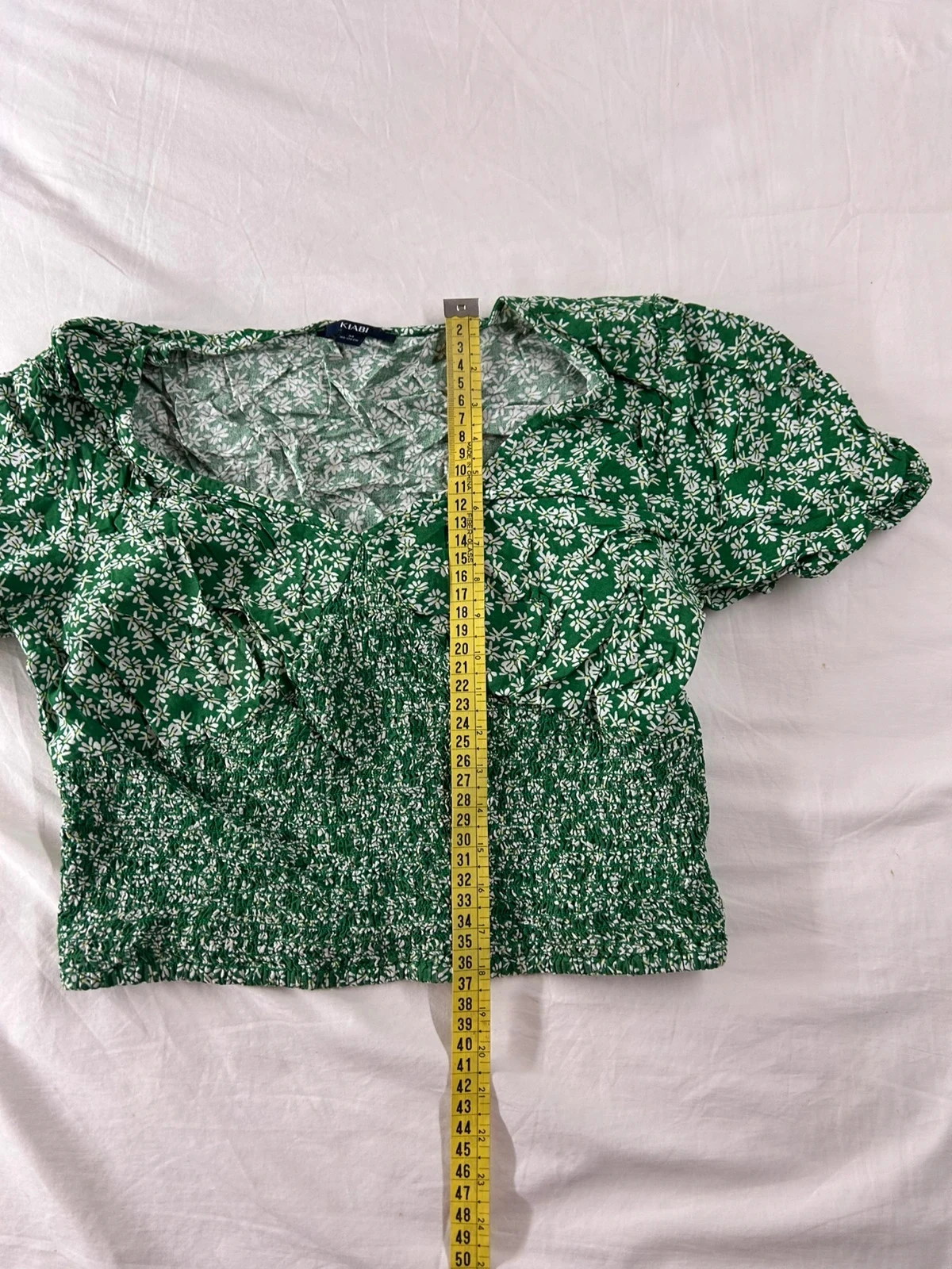 Blouse à manches courtes vert à motifs blanc kiabi – photo 7